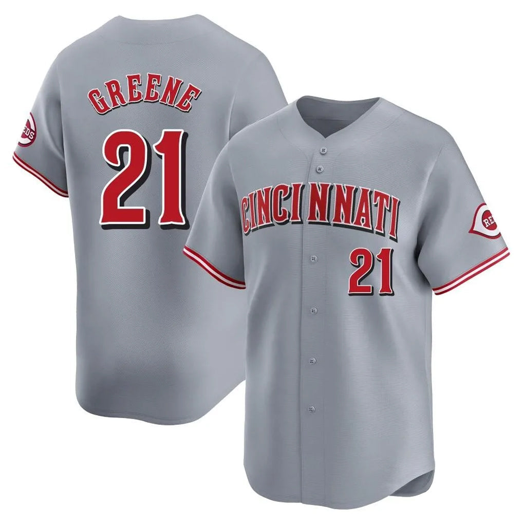 Fenge C.Reds #21 Hunter Greene Player Gray Home Limited Stitched Jerseys
