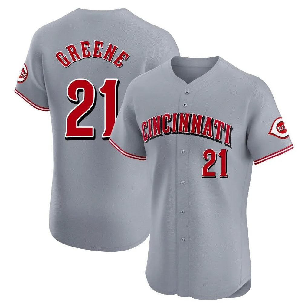 Fenge C.Reds #21 Hunter Greene Player Gray Limited Elite Home Stitched Jerseys
