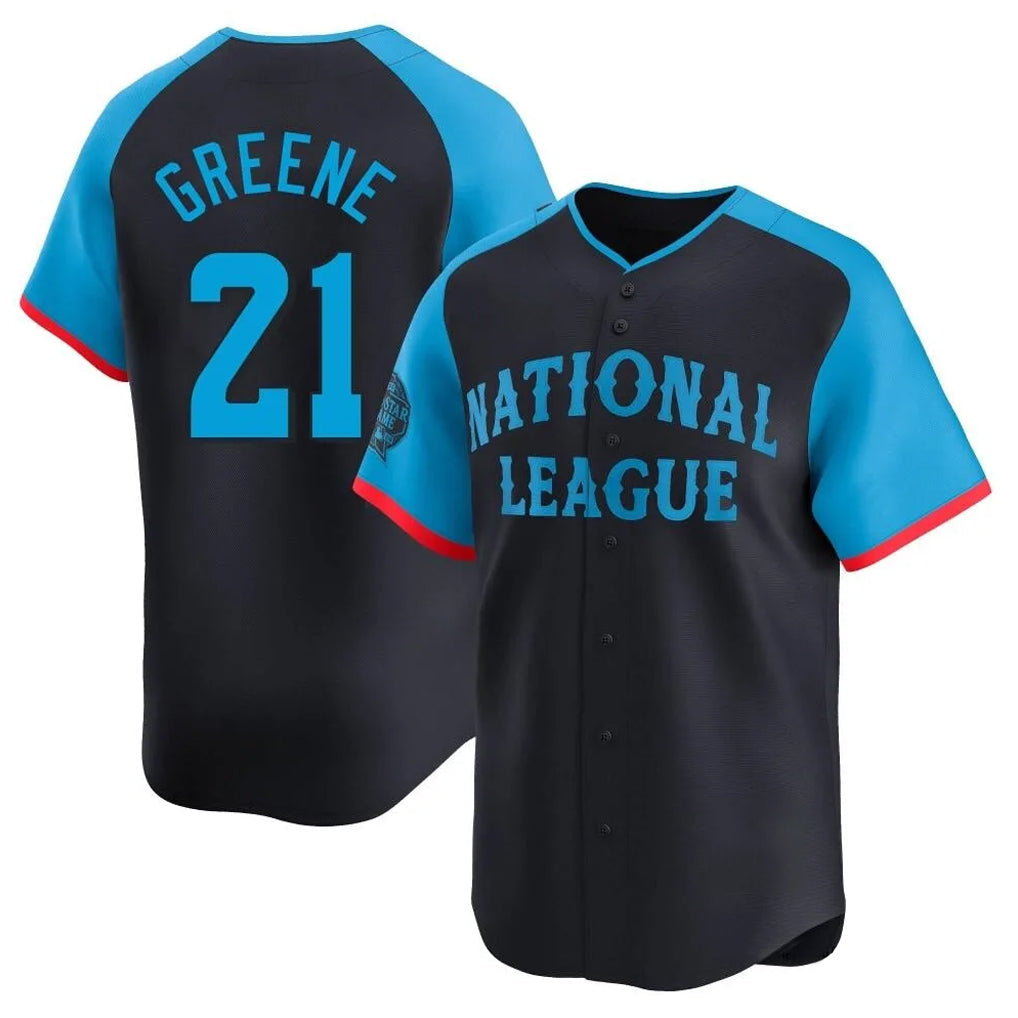 Fenge C.Reds #21 Hunter Greene Player Navy Limited National League All-Star Game Stitched Jerseys