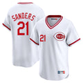 Fenge C.Reds #21 Hunter Greene Player White Cooperstown Collection Limited T-shirt Home Stitched Jerseys