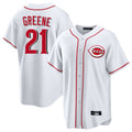Fenge C.Reds #21 Hunter Greene Player White Game Home Stitched Jerseys