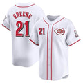 Fenge C.Reds #21 Hunter Greene Player White Home Limited Stitched Jerseys