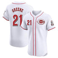 Fenge C.Reds #21 Hunter Greene Player White Limited Elite Home Stitched Jerseys