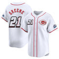 Fenge C.Reds #21 Hunter Greene Player White Speedway Classic Home Limited Stitched Jerseys