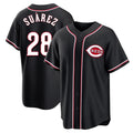 Fenge C.Reds #28 Eugenio Su¡§¡érez Player Black Fashion Out Home Game Stitched Jerseys