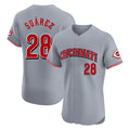 Fenge C.Reds #28 Eugenio Su¡§¡érez Player Gray Limited Elite Home Stitched Jerseys