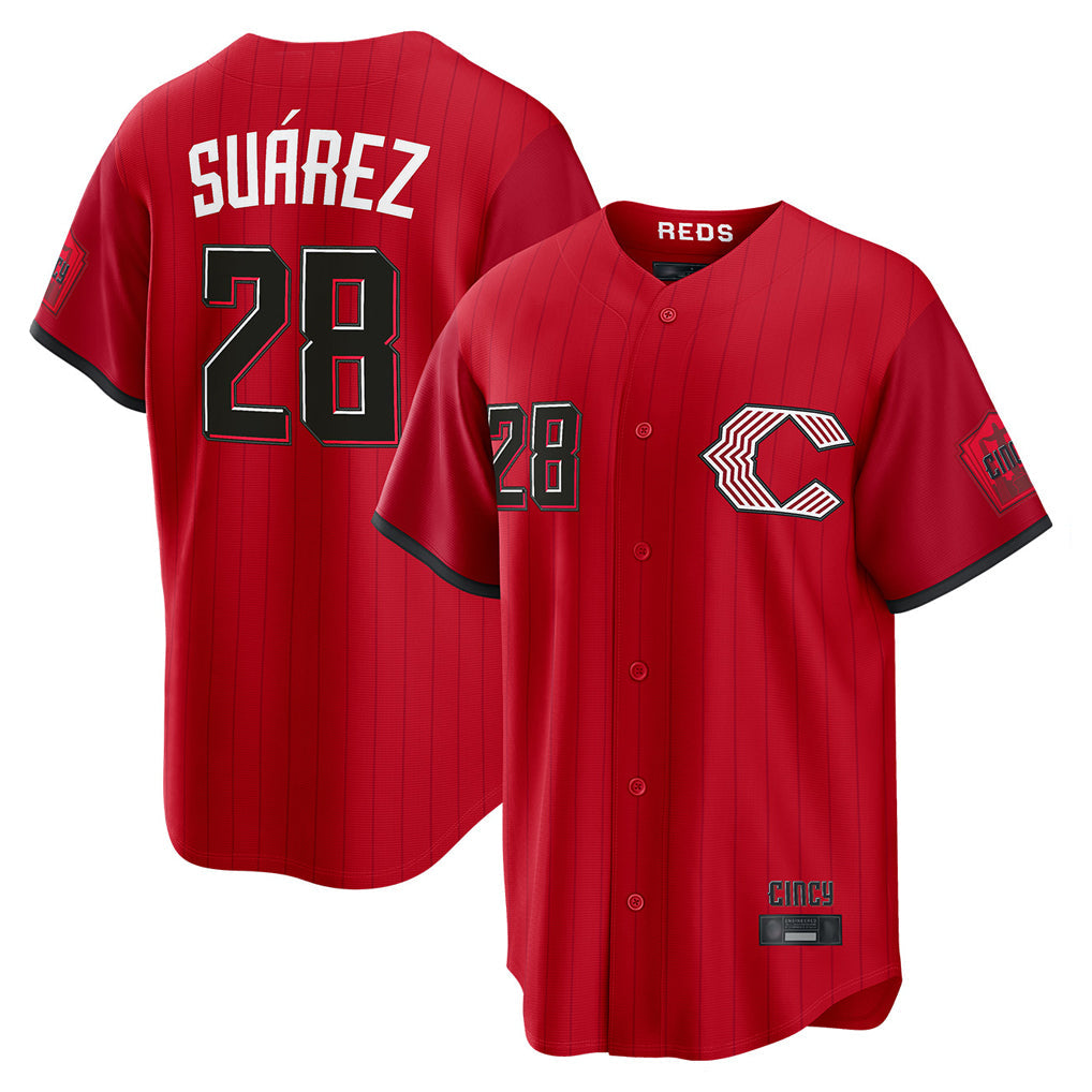 Fenge C.Reds #28 Eugenio Su¡§¡érez Player Red 2026 City Connect Home Game Stitched Jerseys