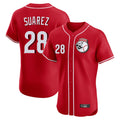 Fenge C.Reds #28 Eugenio Su¡§¡érez Player Red Limited Elite Home Game Stitched Jerseys