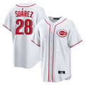 Fenge C.Reds #28 Eugenio Su¡§¡érez Player White Game Home Stitched Jerseys