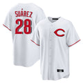 Fenge C.Reds #28 Eugenio Su¡§¡érez Player White Home Game Stitched Jerseys
