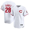 Fenge C.Reds #28 Eugenio Su¡§¡érez Player White Limited Home Stitched Jerseys