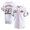 Fenge C.Reds #28 Eugenio Su¡§¡érez Player White Speedway Classic Home Limited Stitched Jerseys