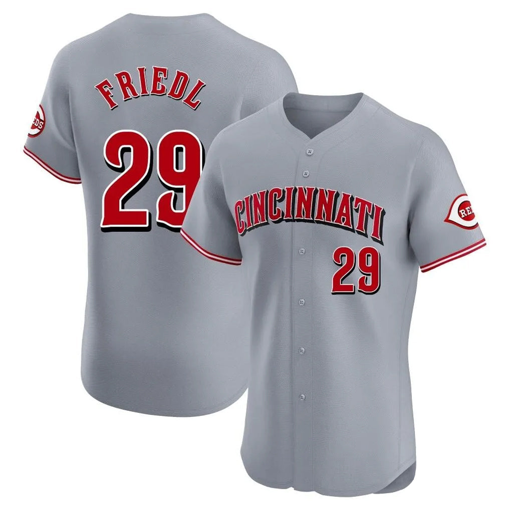 Fenge C.Reds #29 TJ Friedl Player Gray Limited Elite Home Stitched Jerseys