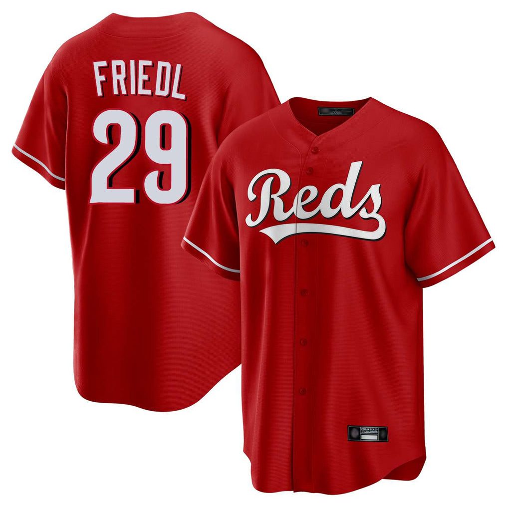 Fenge C.Reds #29 TJ Friedl Player Red Home Game Stitched Jerseys