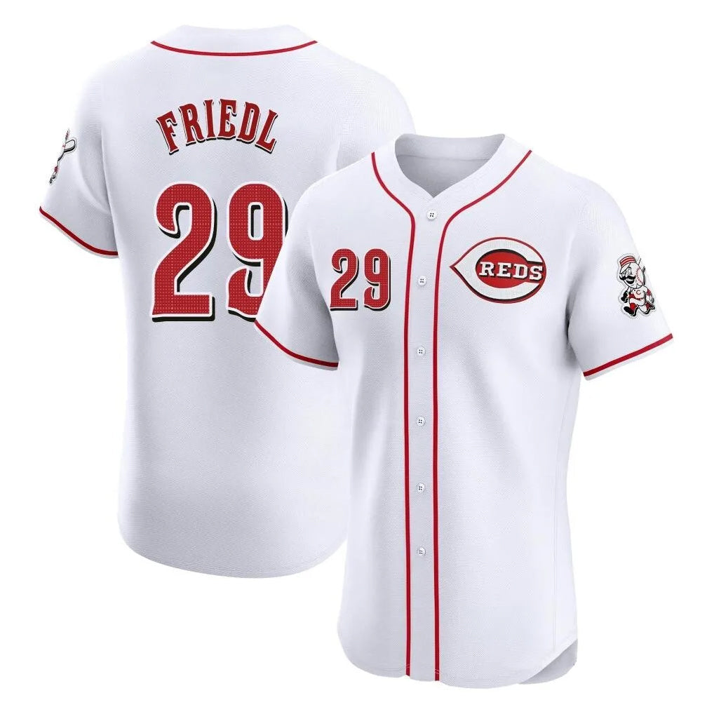Fenge C.Reds #29 TJ Friedl Player White Limited Elite Home Stitched Jerseys