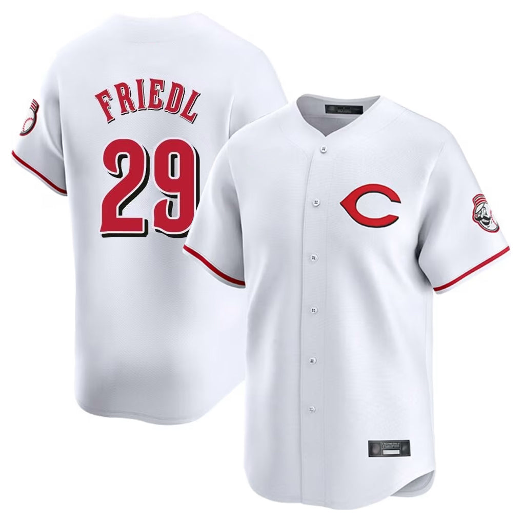 Fenge C.Reds #29 TJ Friedl Player White Limited Home Stitched Jerseys