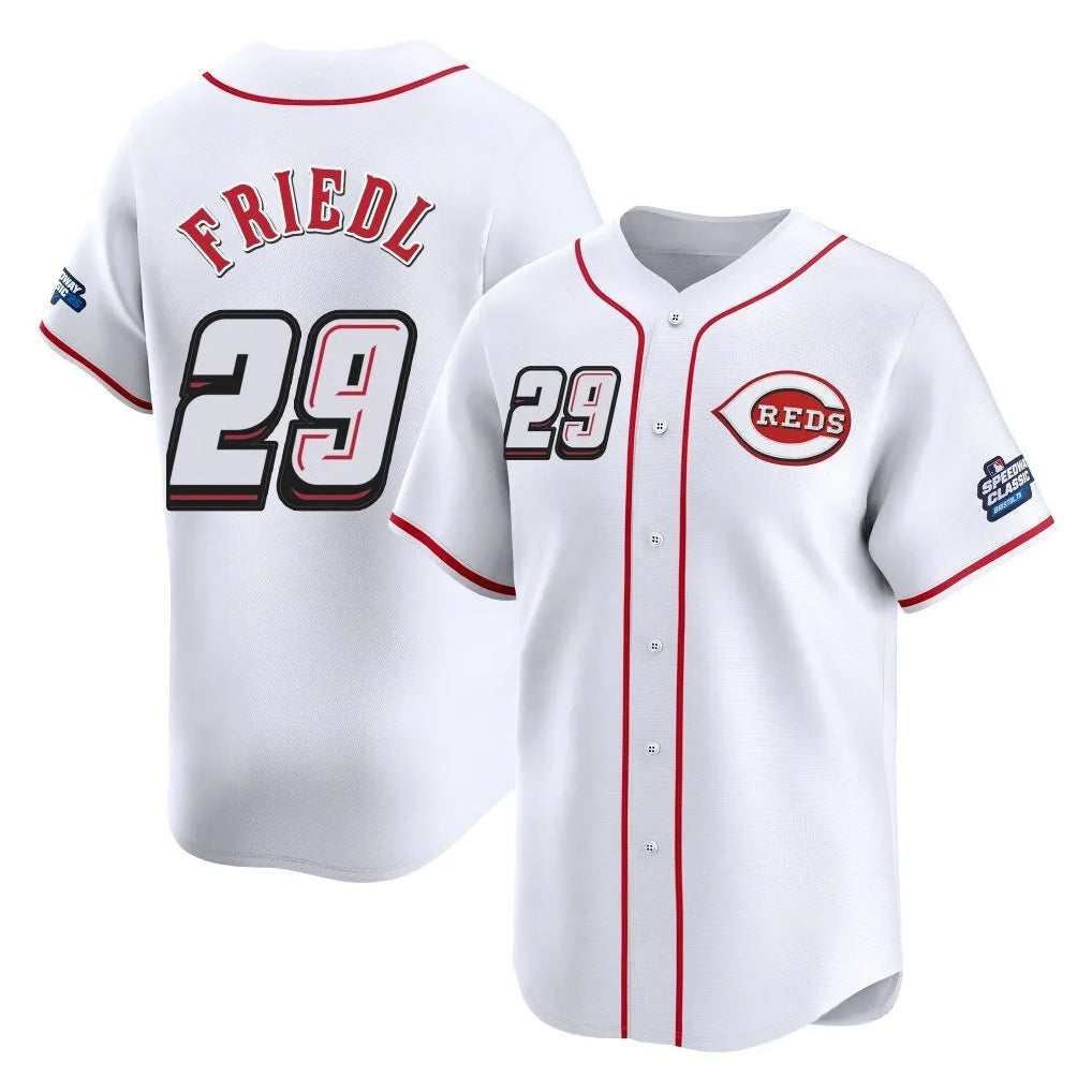 Fenge C.Reds #29 TJ Friedl Player White Speedway Classic Home Limited Stitched Jerseys