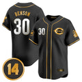 Fenge C.Reds #30 Ken Griffey Player Black-Gold Vapor Premier Limited Home Stitched Jerseys