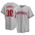 Fenge C.Reds #30 Ken Griffey Player Gray Home Game Stitched Jerseys