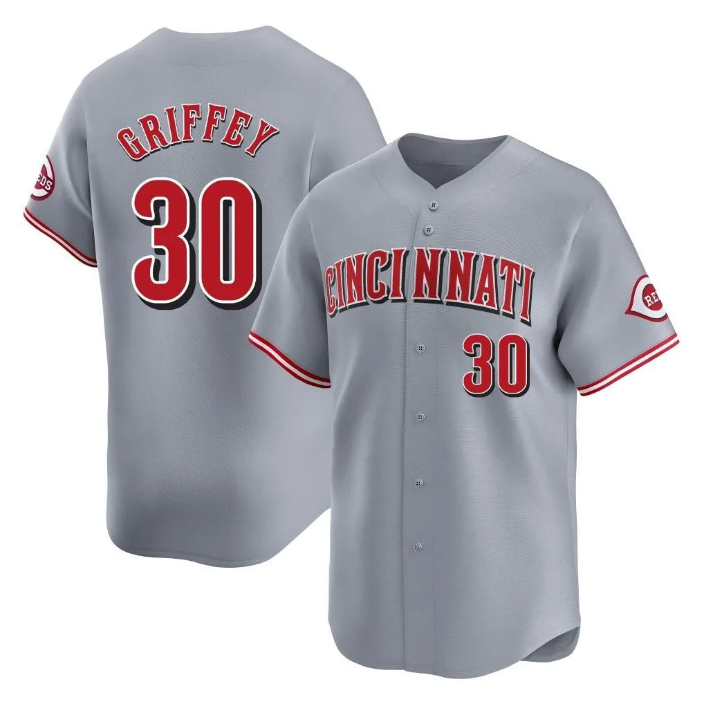 Fenge C.Reds #30 Ken Griffey Player Gray Home Limited Stitched Jerseys