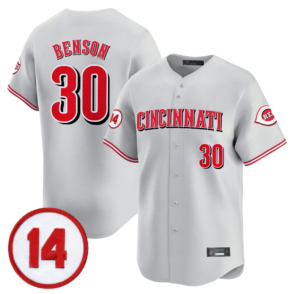 Fenge C.Reds #30 Ken Griffey Player Gray Vapor Premier Limited Home Stitched Jerseys