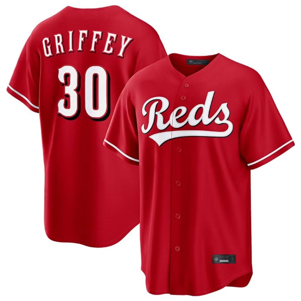 Fenge C.Reds #30 Ken Griffey Player Red Home Game Stitched Jerseys