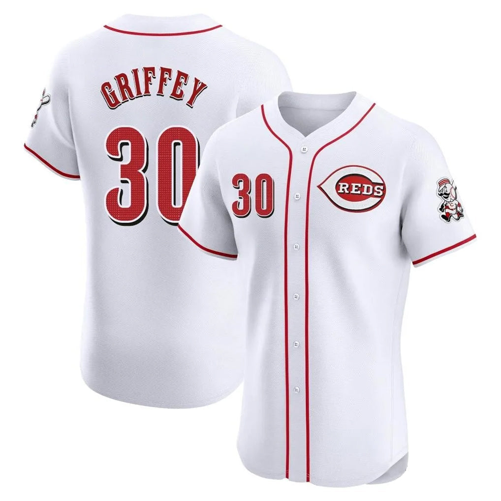 Fenge C.Reds #30 Ken Griffey Player White Limited Elite Home Stitched Jerseys