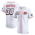 Fenge C.Reds #30 Ken Griffey Player White Speedway Classic Limited Elite Home Stitched Jerseys