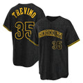 Fenge C.Reds #35 Jose Trevino Player Black Snake Skin City Home Stitched Jerseys