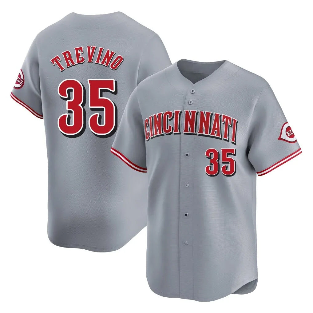 Fenge C.Reds #35 Jose Trevino Player Gray Home Limited Stitched Jerseys
