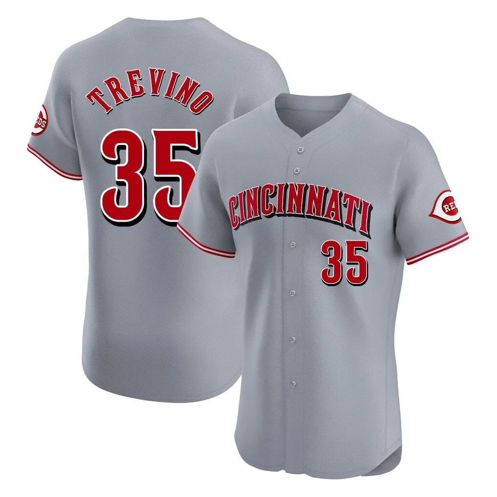 Fenge C.Reds #35 Jose Trevino Player Gray Limited Elite Home Stitched Jerseys