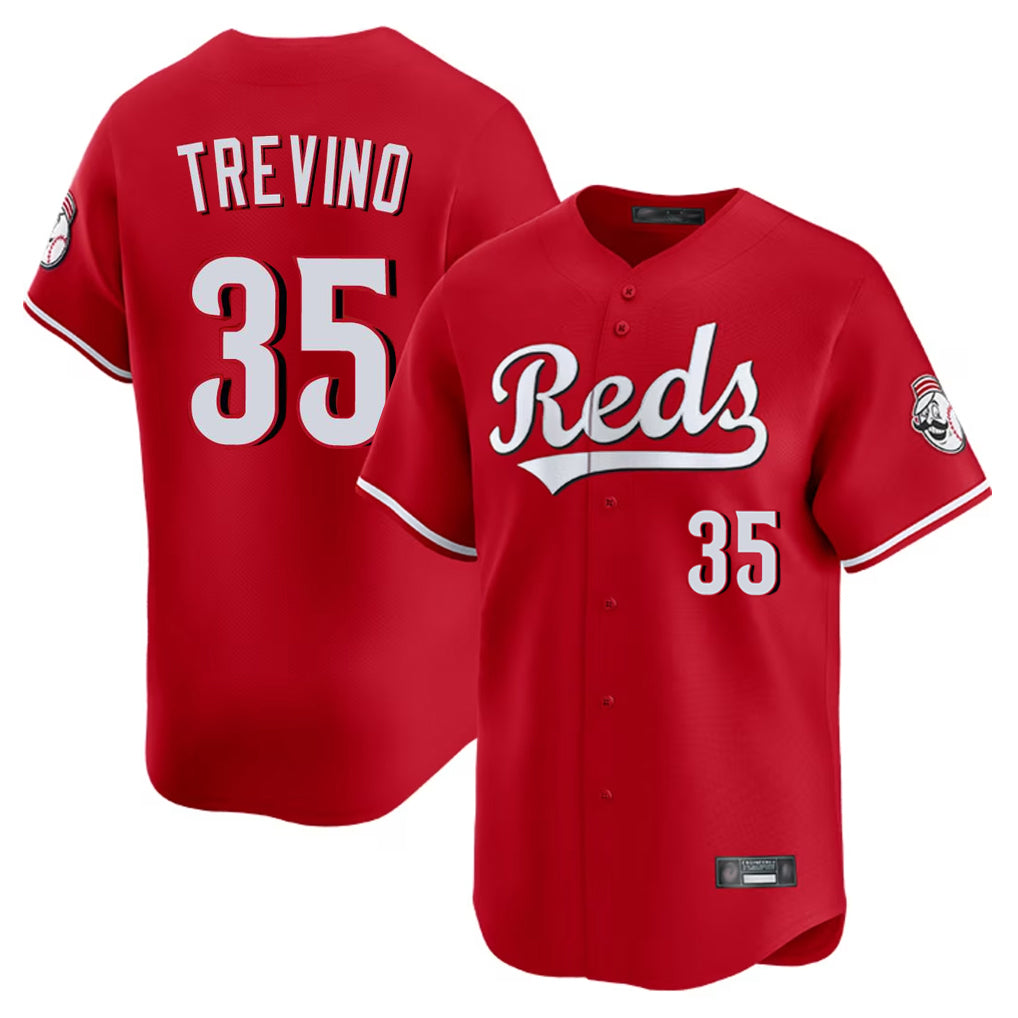 Fenge C.Reds #35 Jose Trevino Player Red Home Limited Stitched Jerseys