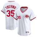 Fenge C.Reds #35 Jose Trevino Player White Cooperstown Collection Limited T-shirt Home Stitched Jerseys