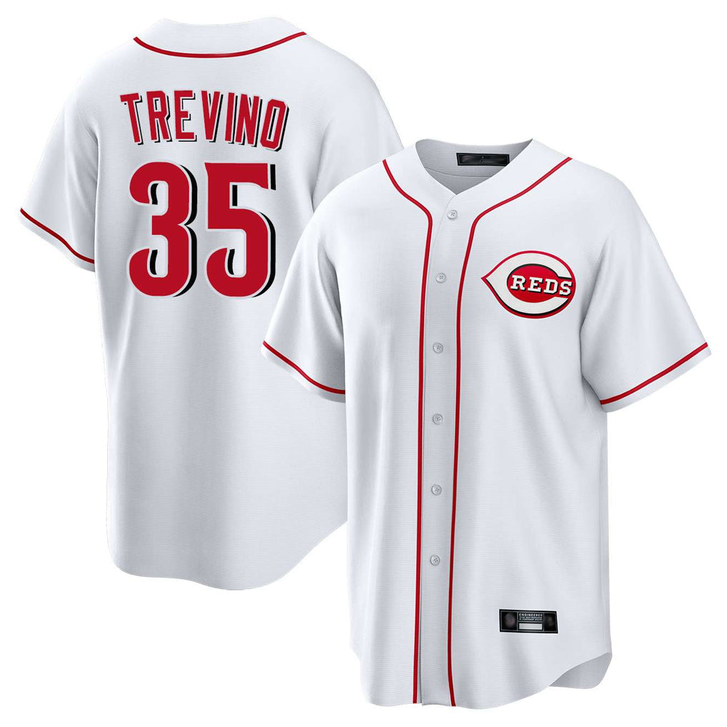 Fenge C.Reds #35 Jose Trevino Player White Game Home Stitched Jerseys