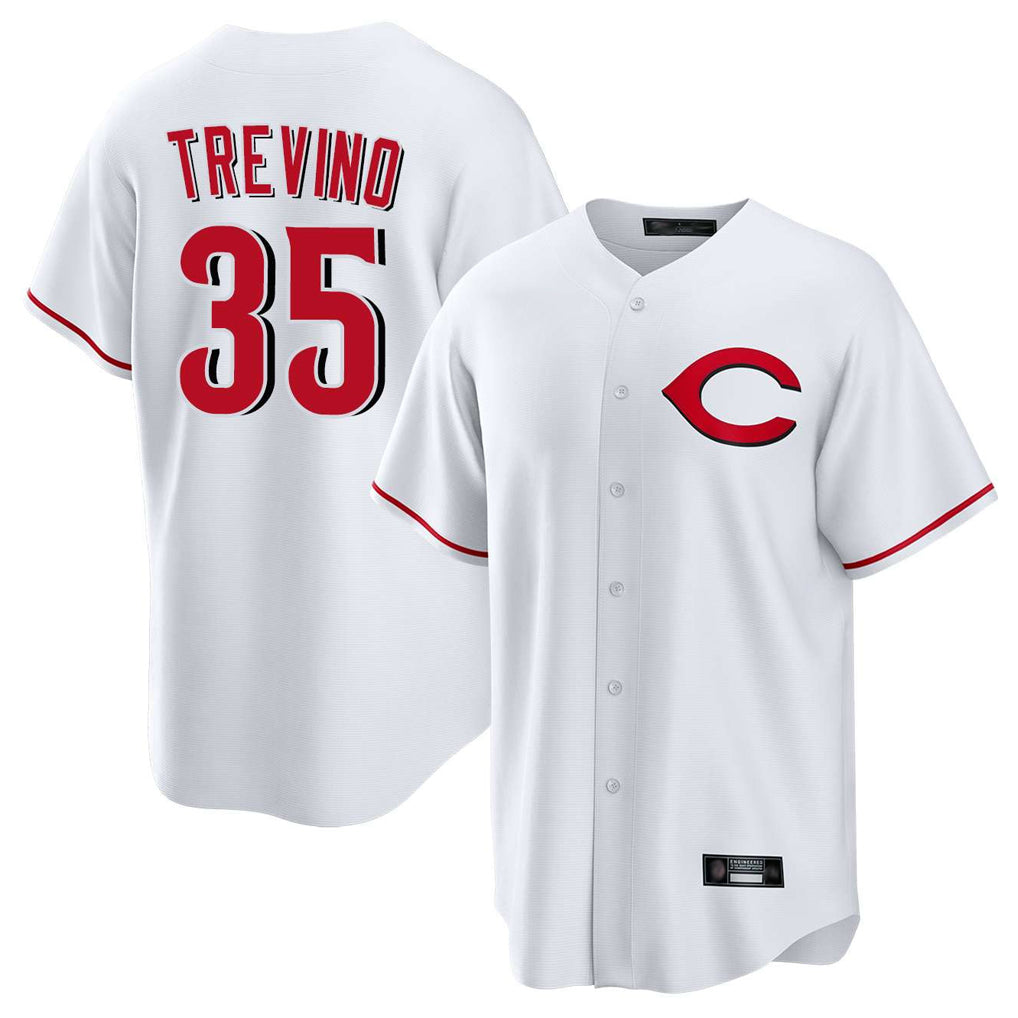 Fenge C.Reds #35 Jose Trevino Player White Home Game Stitched Jerseys