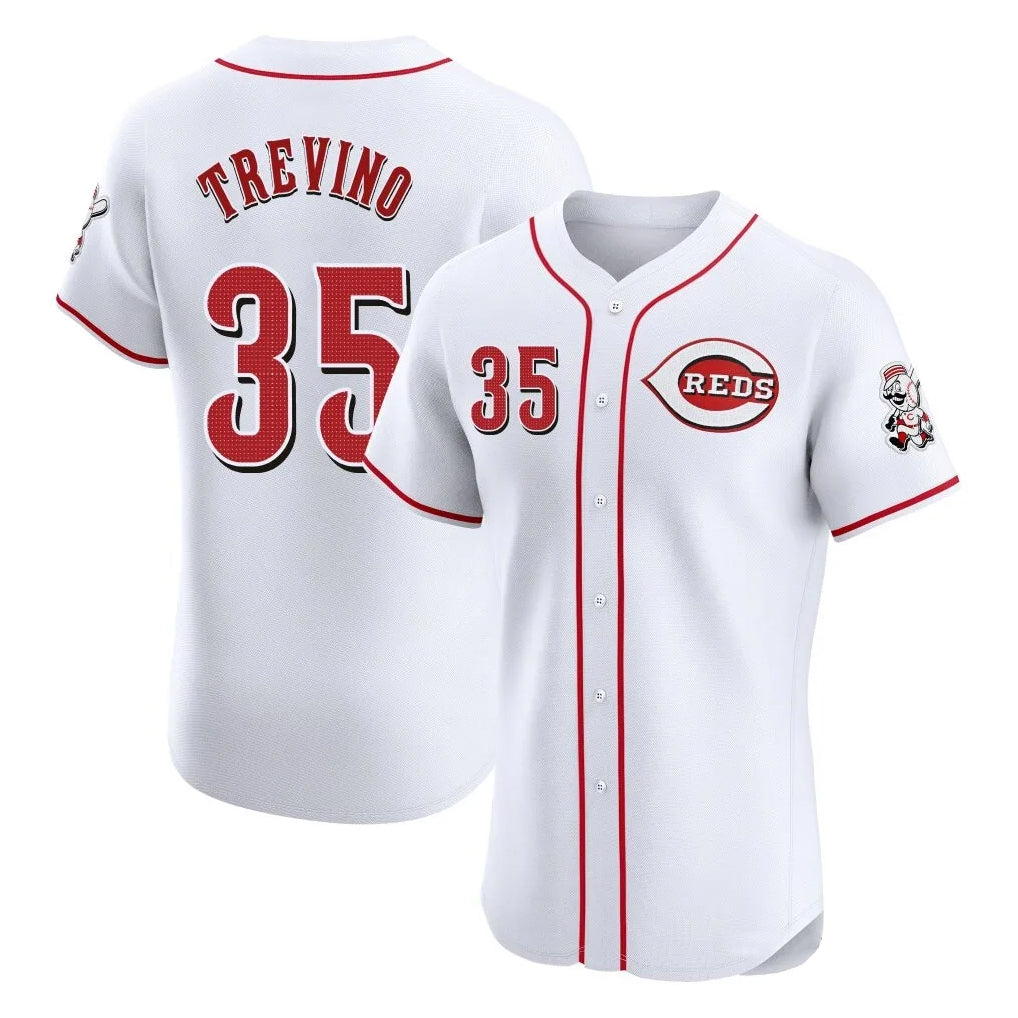 Fenge C.Reds #35 Jose Trevino Player White Limited Elite Home Stitched Jerseys