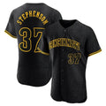 Fenge C.Reds #37 Tyler Stephenson Player Black Snake Skin City Limited Elite Home Stitched Jerseys