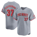 Fenge C.Reds #37 Tyler Stephenson Player Gray Home Limited Stitched Jerseys