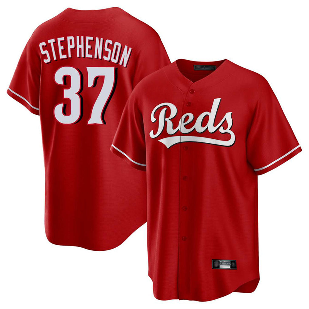 Fenge C.Reds #37 Tyler Stephenson Player Red Home Game Stitched Jerseys