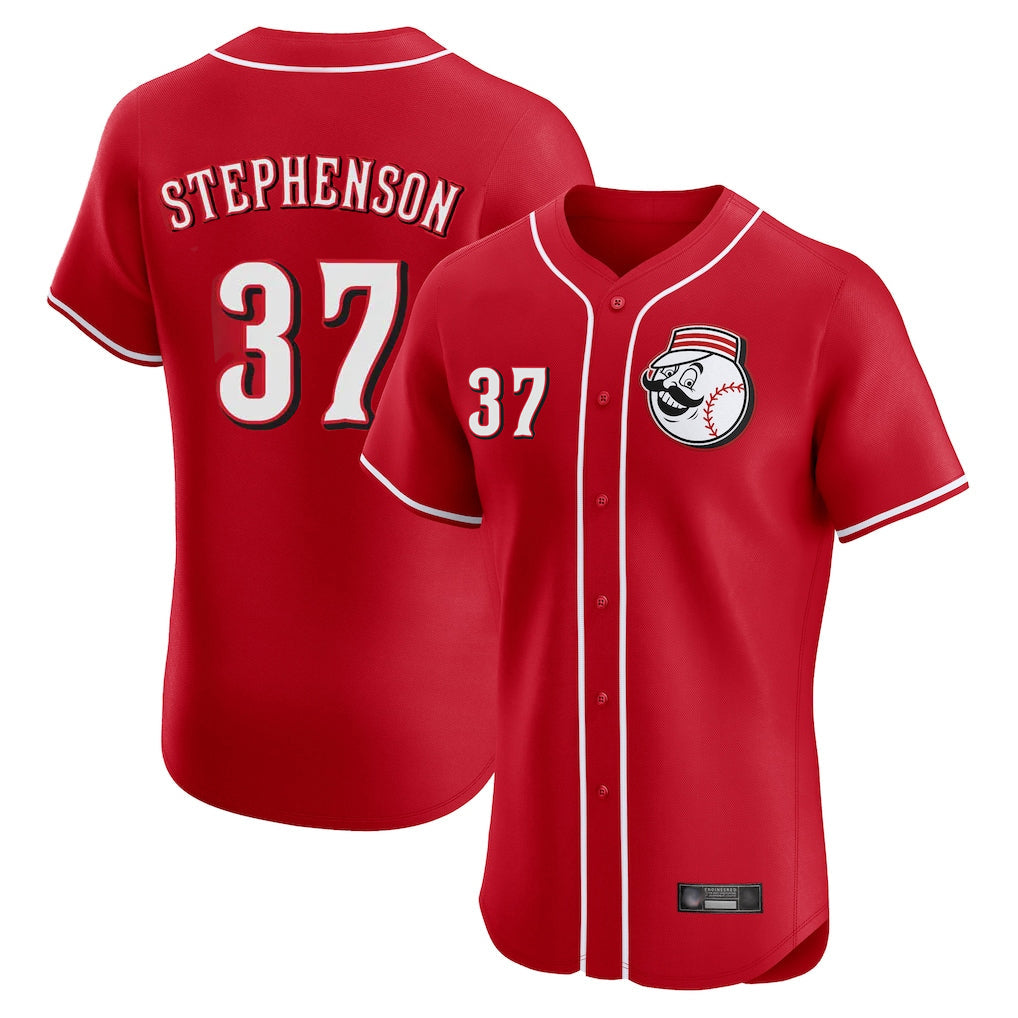 Fenge C.Reds #37 Tyler Stephenson Player Red Limited Elite Home Game Stitched Jerseys