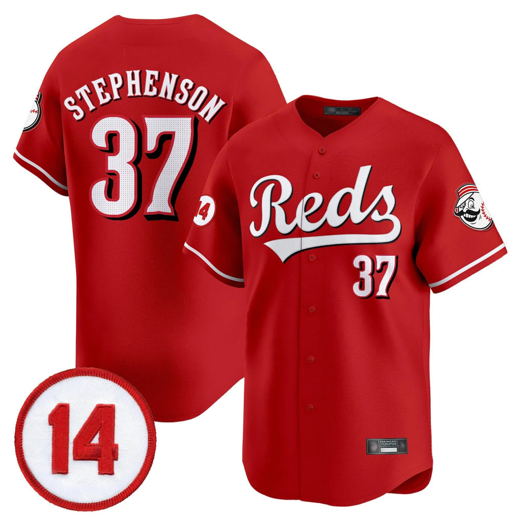 Fenge C.Reds #37 Tyler Stephenson Player Red Vapor Premier Limited Home Stitched Jerseys