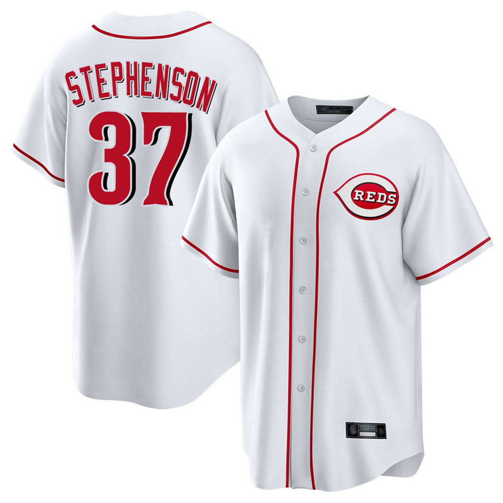 Fenge C.Reds #37 Tyler Stephenson Player White Game Home Stitched Jerseys