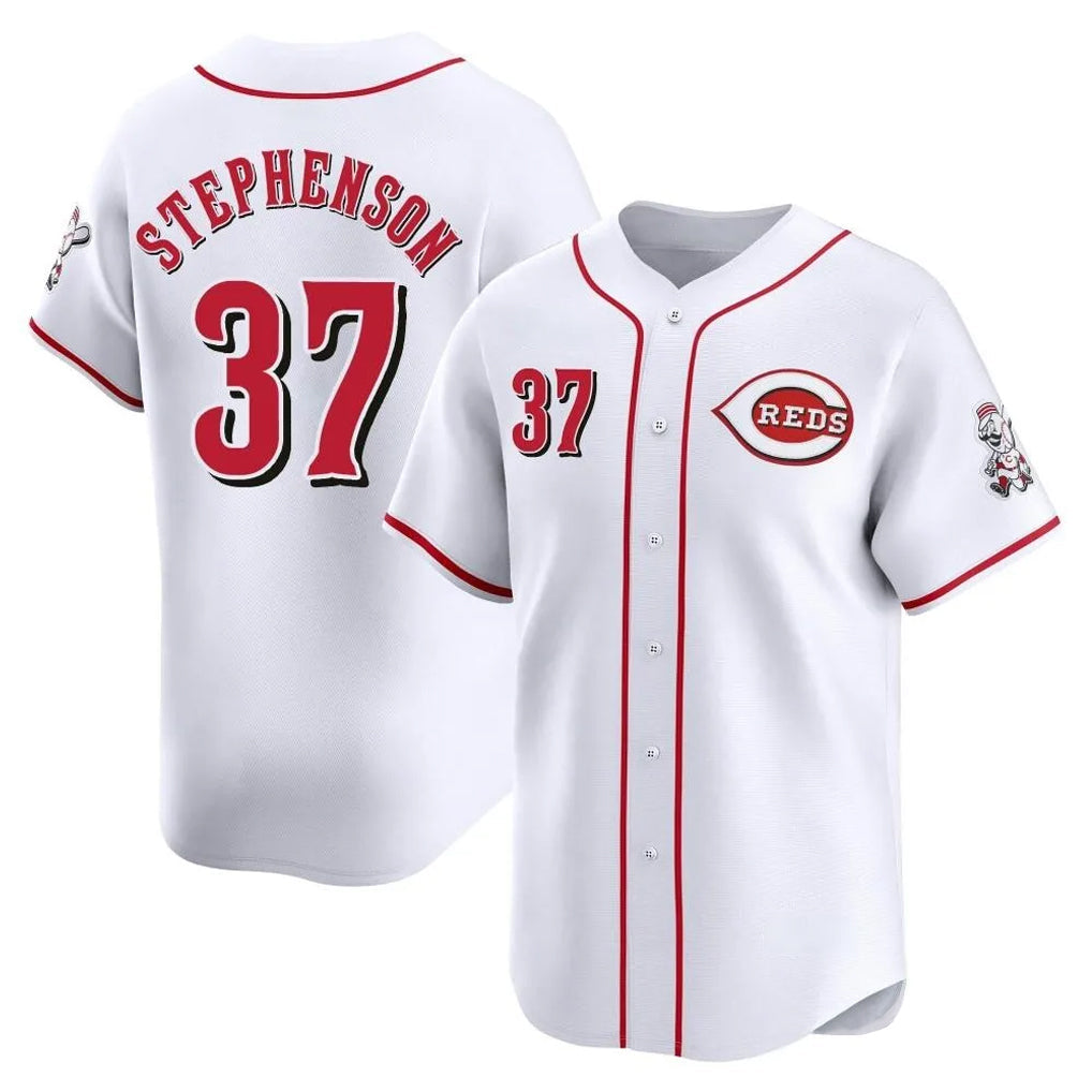Fenge C.Reds #37 Tyler Stephenson Player White Home Limited Stitched Jerseys
