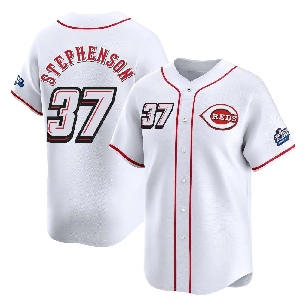 Fenge C.Reds #37 Tyler Stephenson Player White Speedway Classic Home Limited Stitched Jerseys
