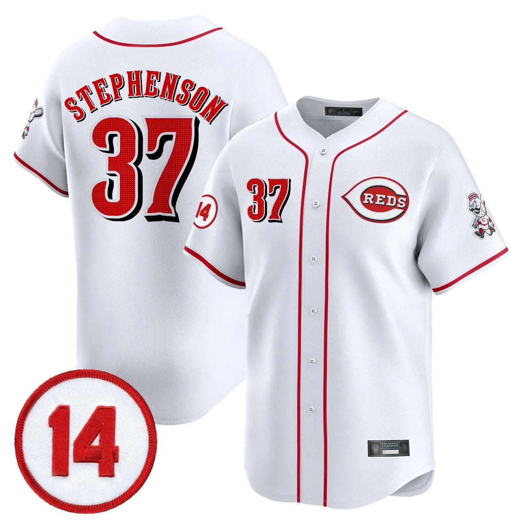 Fenge C.Reds #37 Tyler Stephenson Player White Vapor Premier Limited Home Stitched Jerseys