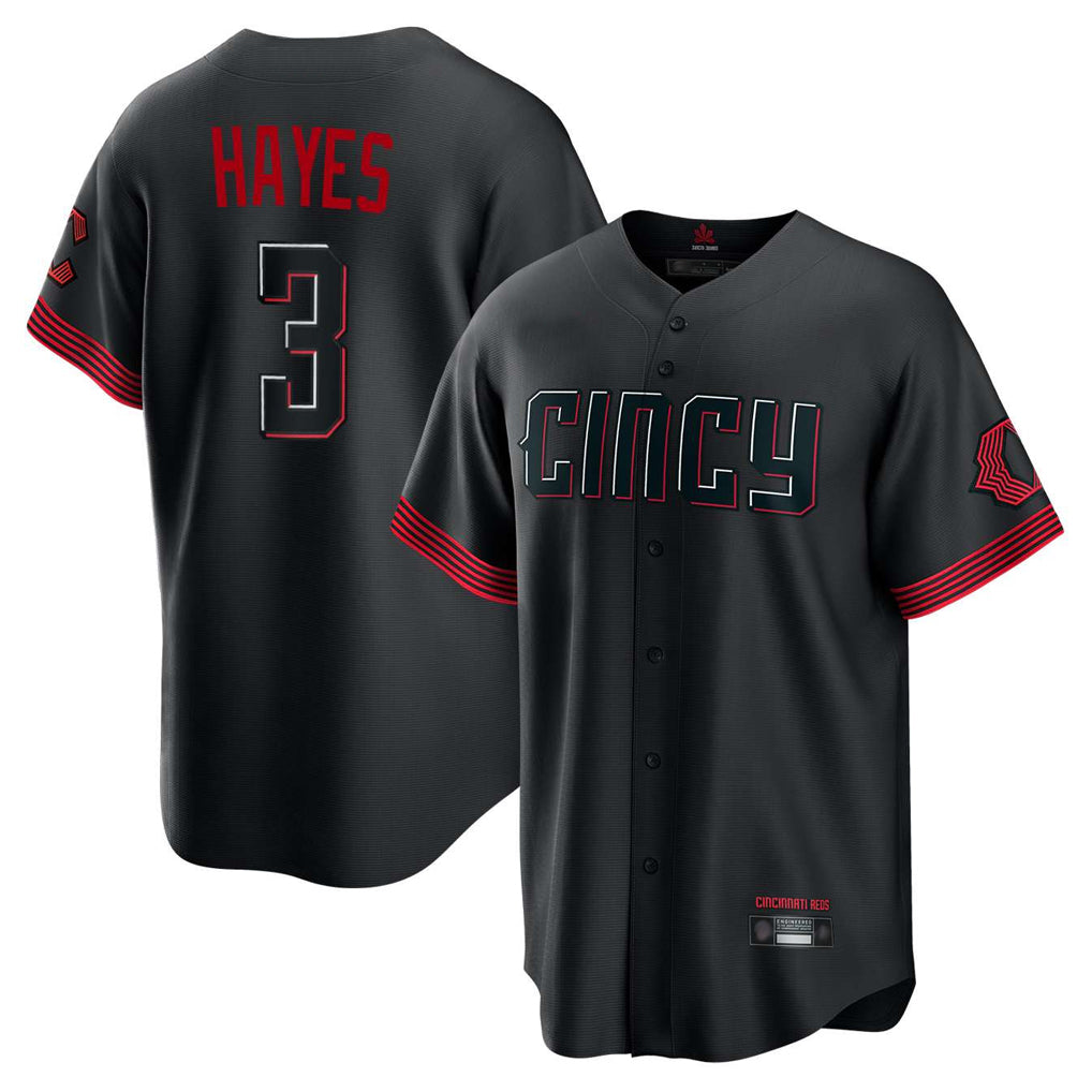 Fenge C.Reds #3 Ke'Bryan Hayes Player Black City Connect Home Game Stitched Jerseys
