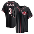 Fenge C.Reds #3 Ke'Bryan Hayes Player Black Fashion Out Home Game Stitched Jerseys