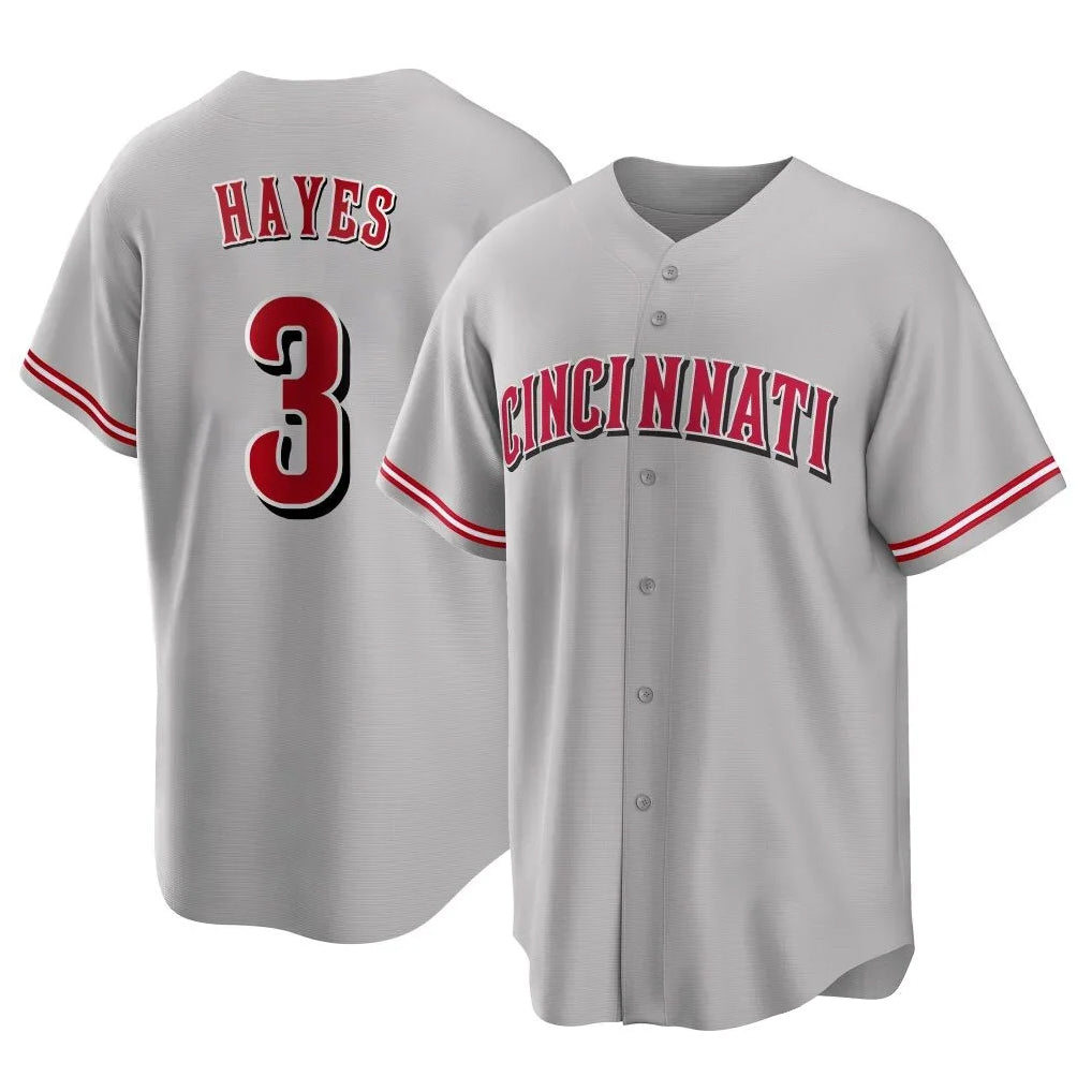 Fenge C.Reds #3 Ke'Bryan Hayes Player Gray Home Game Stitched Jerseys