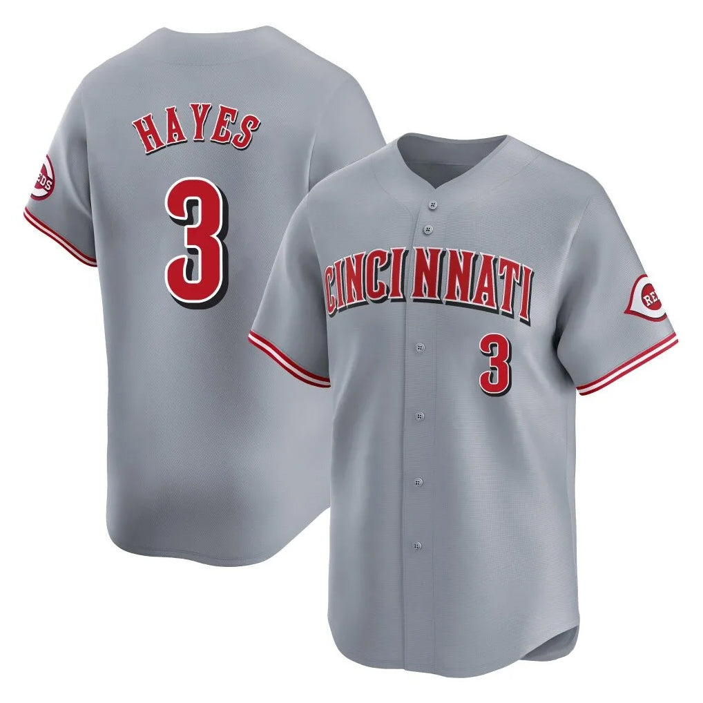 Fenge C.Reds #3 Ke'Bryan Hayes Player Gray Home Limited Stitched Jerseys