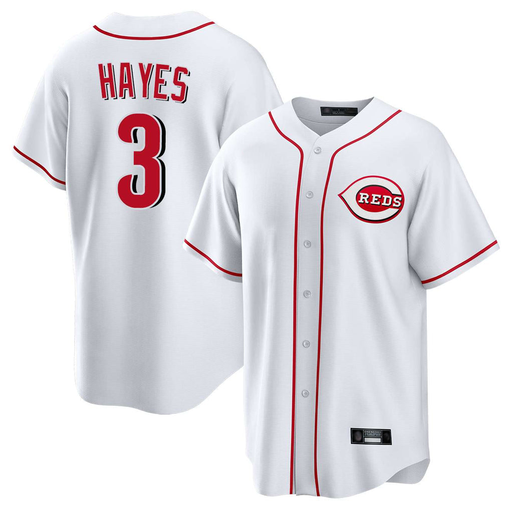 Fenge C.Reds #3 Ke'Bryan Hayes Player White Game Home Stitched Jerseys